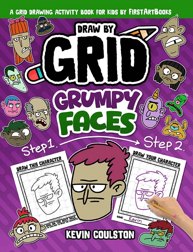 Draw by Grid: Grumpy Faces book cover