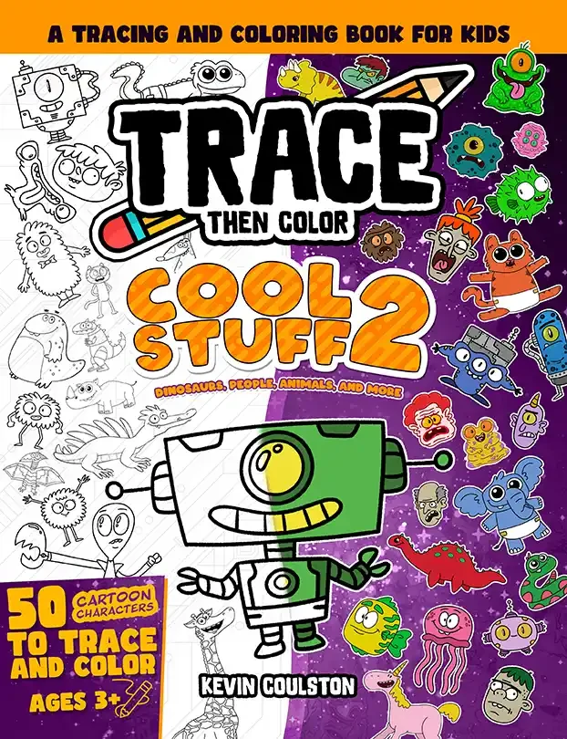 Trace Then Color: Cool Stuff 2 book cover
