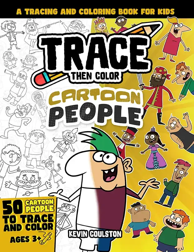 Trace Then Color: Cartoon People book cover