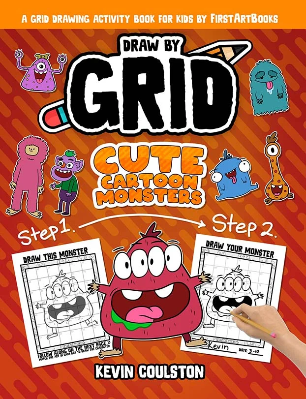 Draw by Grid: Cute Cartoon Monsters book cover
