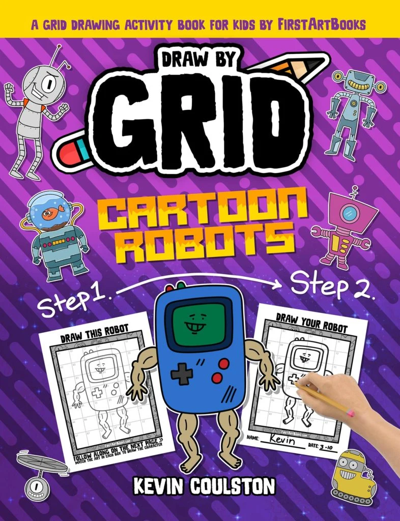 Draw by Grid: Cartoon Robots book cover