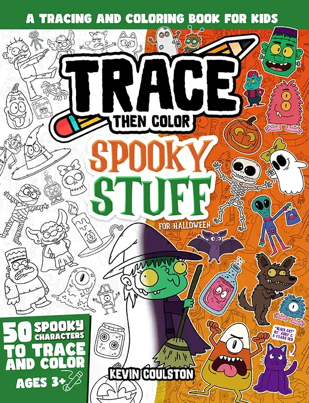 Trace Then Color: Spooky Stuff for Halloween book cover